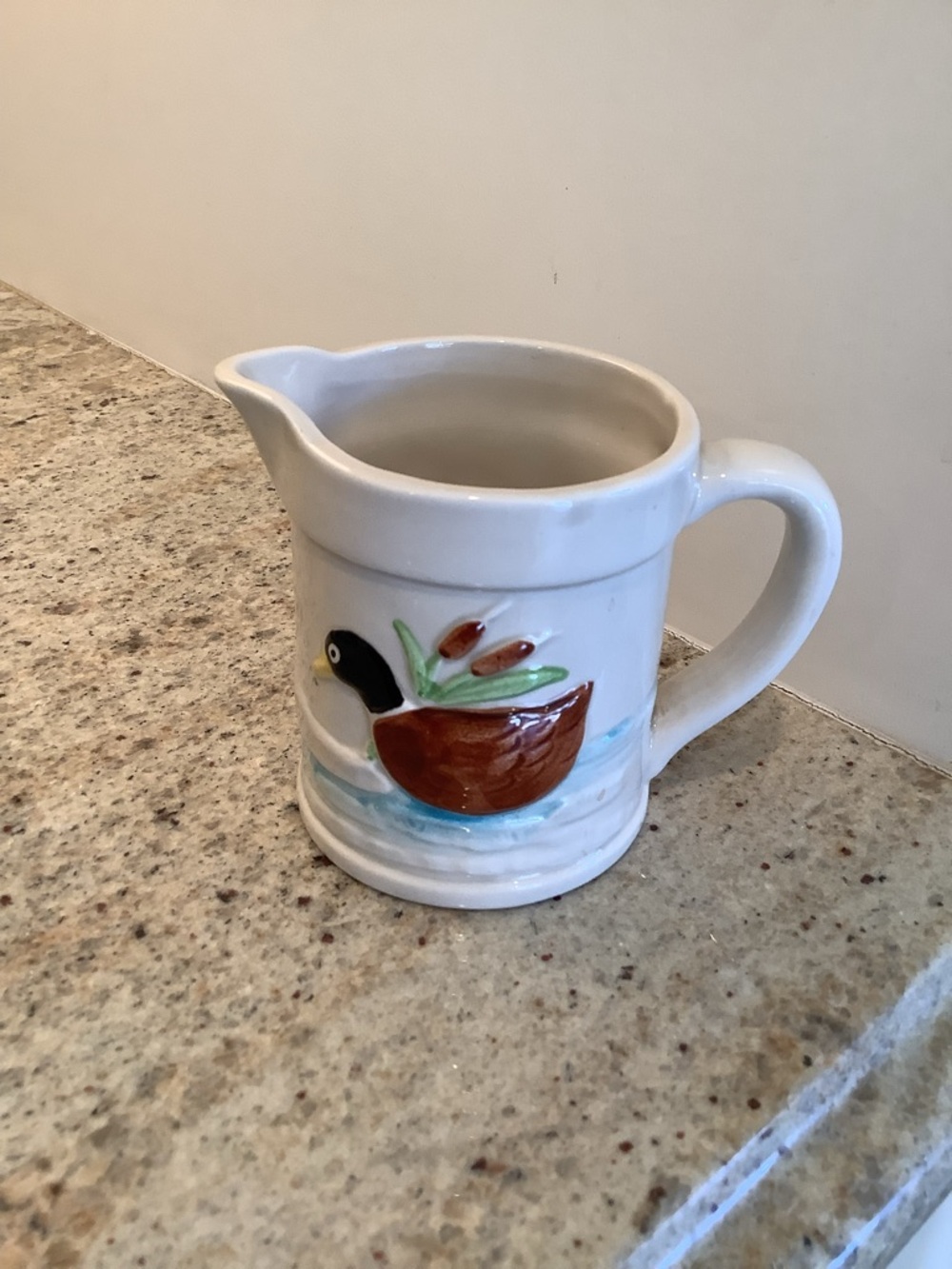 Vintage Duck Ceramic Coffee Creamer - White & Brown Buttercup Farm Inc Japan